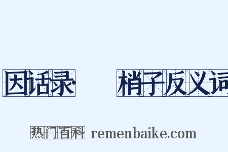 因话录·撚梢子反义词是什么意思的图片